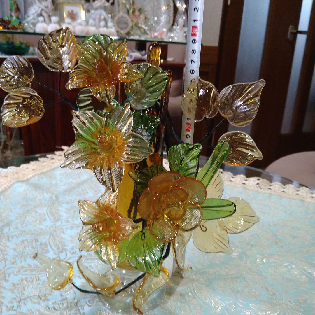 琉球ガラス　花瓶＆花