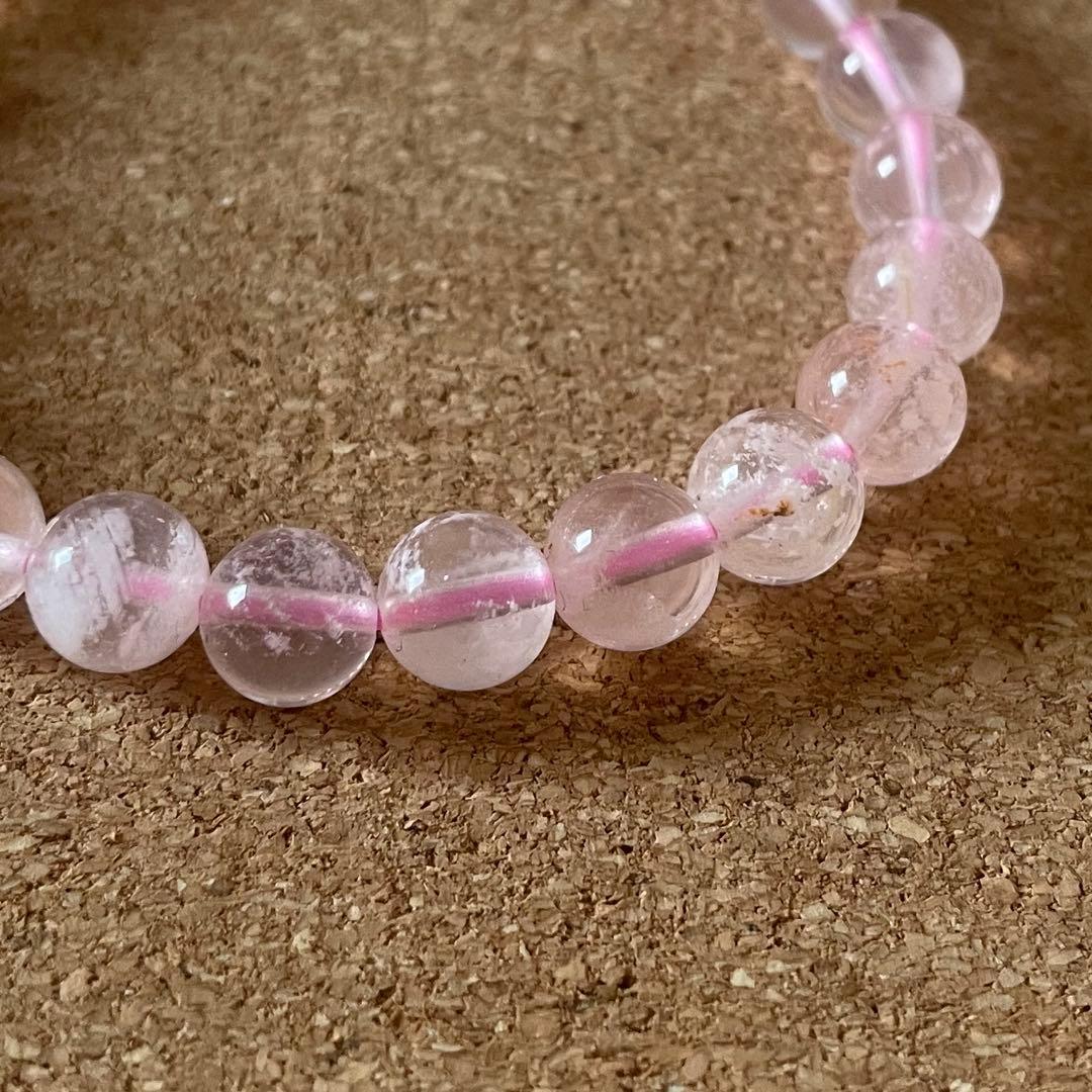 【ピンクセリサイト】7.5㎜ 天然石 ブレスレット 16㎝ 新春セール開催中！