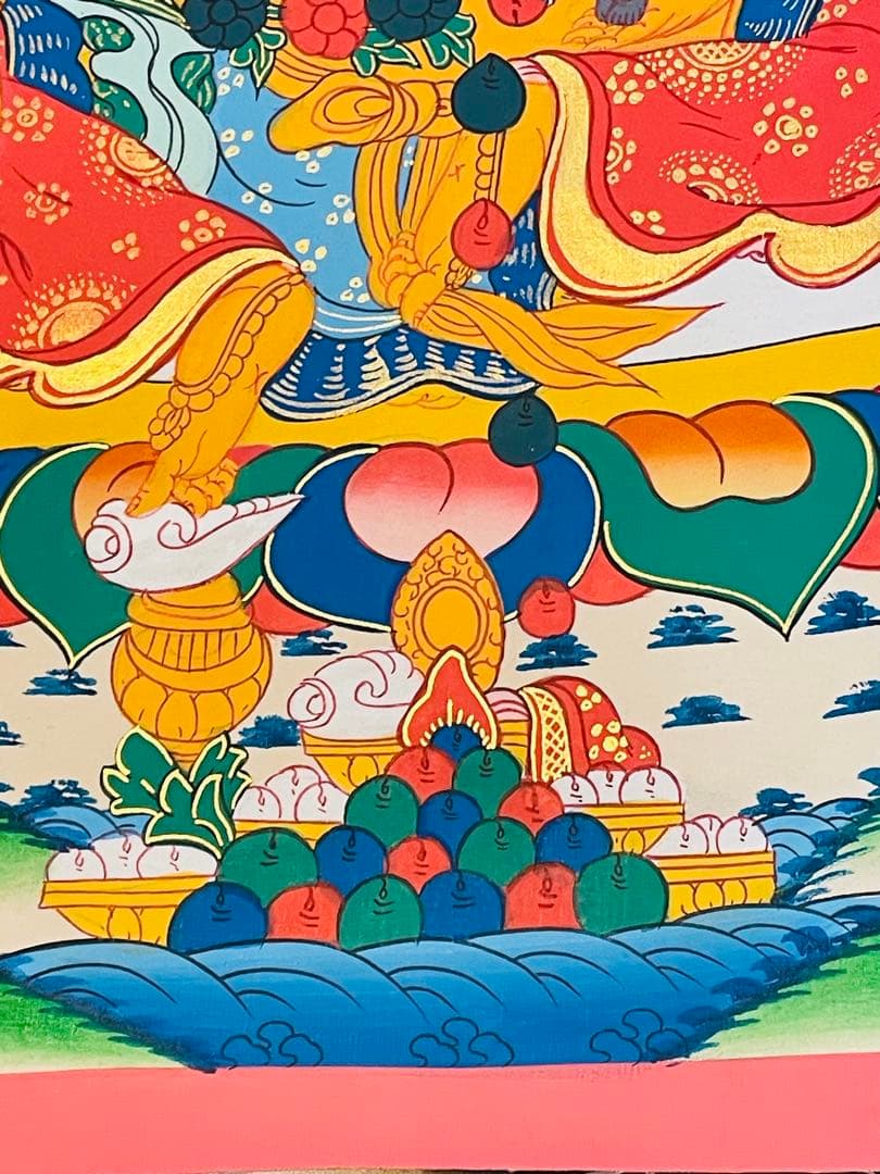 《手描き 肉筆画》宝蔵神 財宝神 シャンバラ クベラ 曼荼羅　Kubera 新品