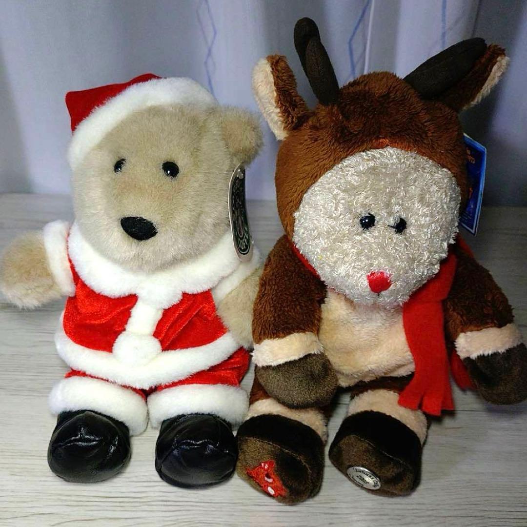 ベアリスタ ぬいぐるみ スタバ サンタ 2000年 トナカイ 2003年 - メルカリ