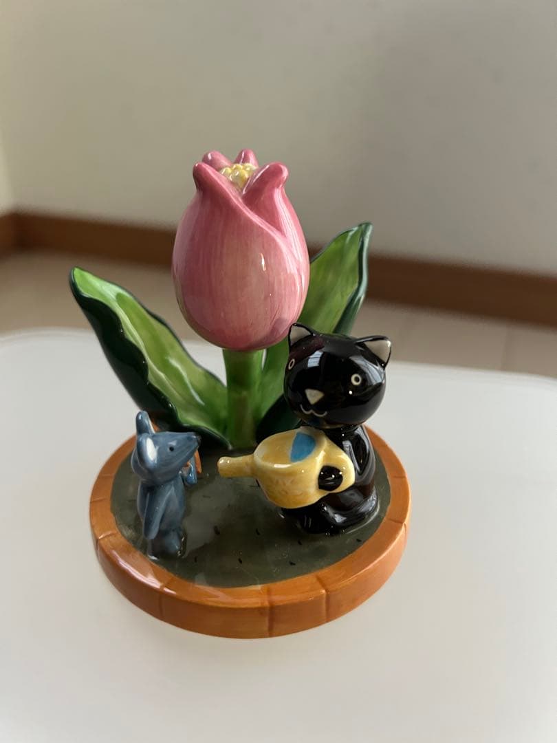 陶器製 猫とねずみの置物９個＋おまけ１個 ベルメゾン