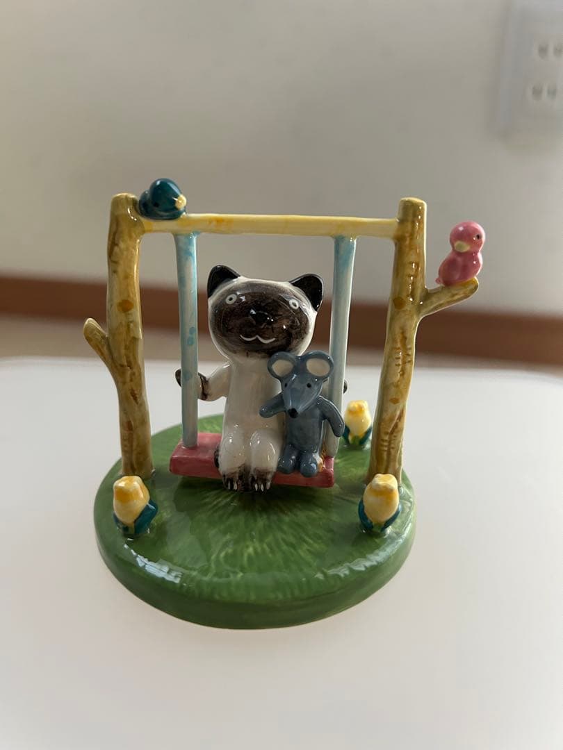 陶器製 猫とねずみの置物９個＋おまけ１個 ベルメゾン