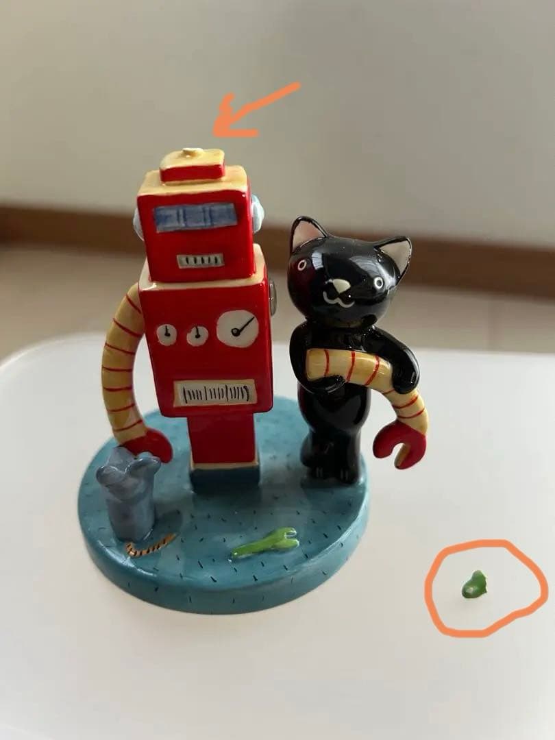 陶器製 猫とねずみの置物９個＋おまけ１個 ベルメゾン