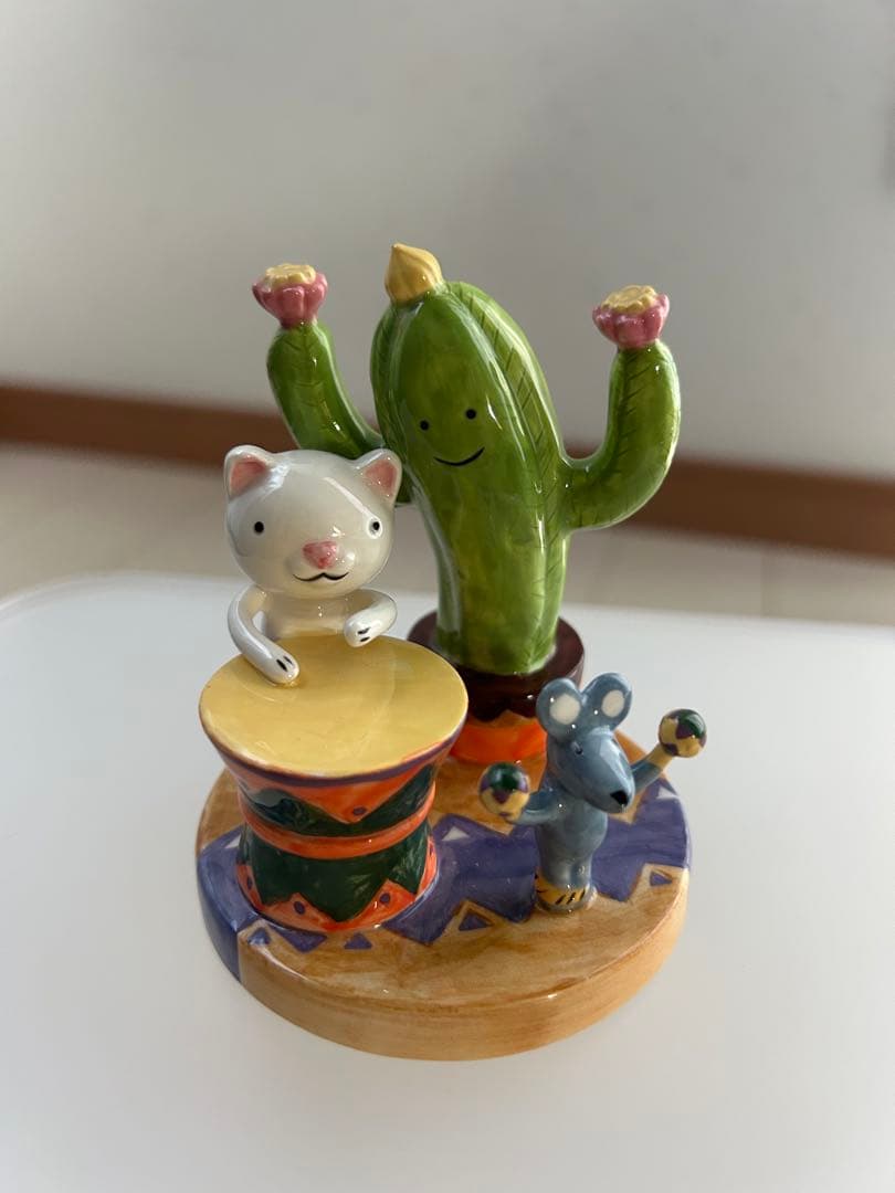 陶器製 猫とねずみの置物９個＋おまけ１個 ベルメゾン