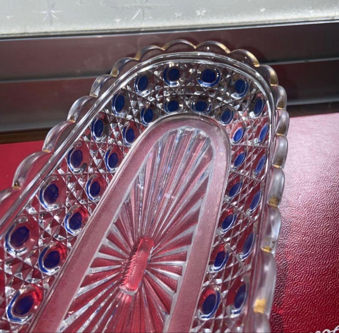 バカラ ディアマンピエーリー　長皿　ブルーカラー　 Baccarat