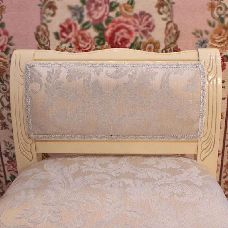 背付スツール ブルー ファブリック 猫脚 補助椅子 オットマン 222-1459