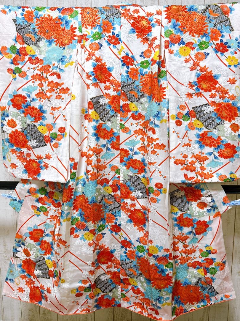 正絹レトロ着物♡七五三　7歳　女の子　フルセット　一式　白系