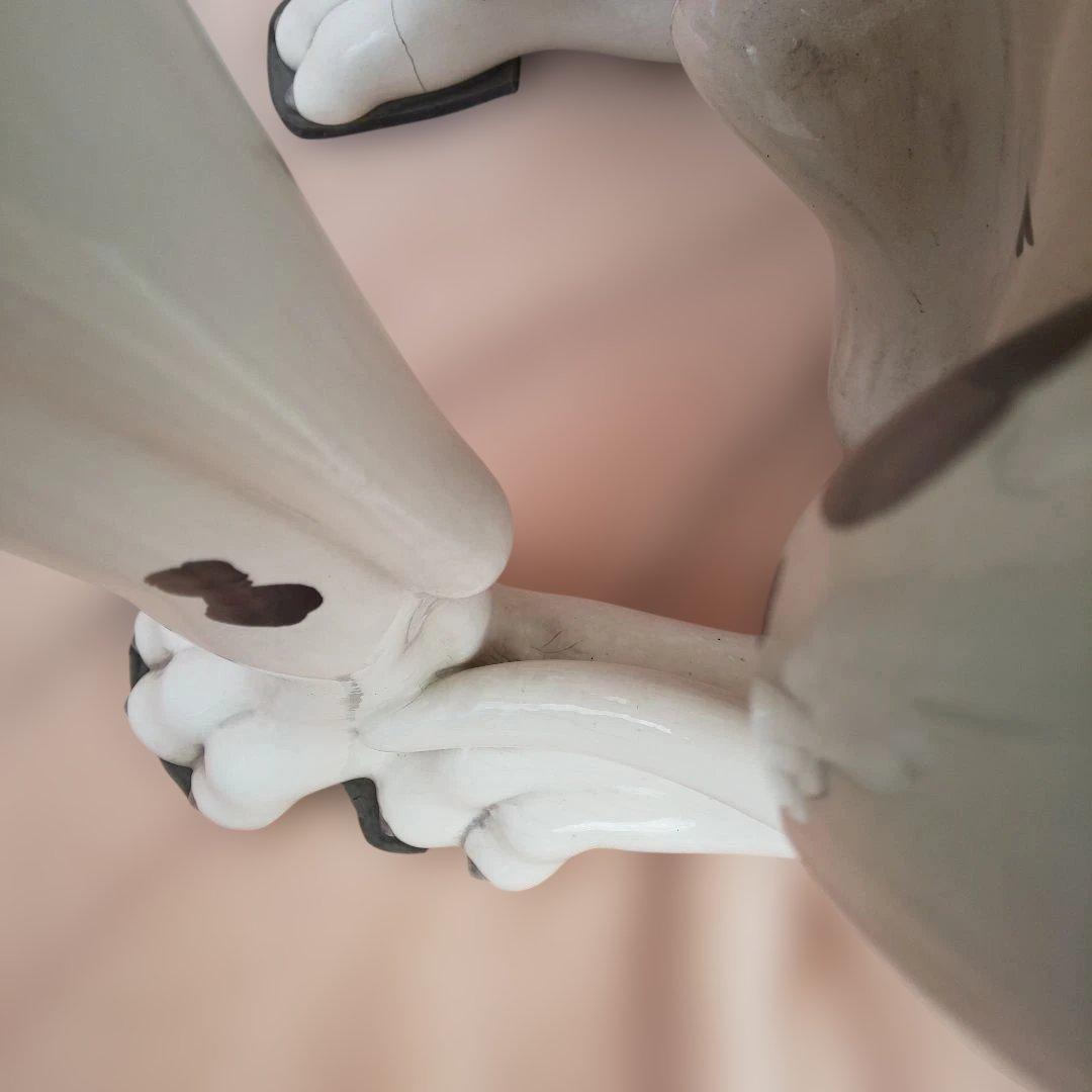 ヴィンテージ イタリア製 陶器 犬 グレートデーン 置物