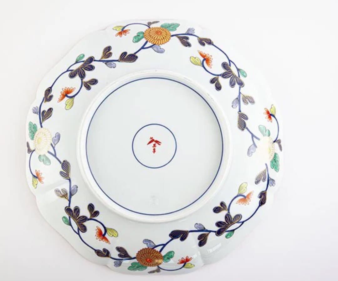 再値下げ　新品　有田焼　琳派古伊万里様式　盛皿　木箱入　直径39cm　其泉窯