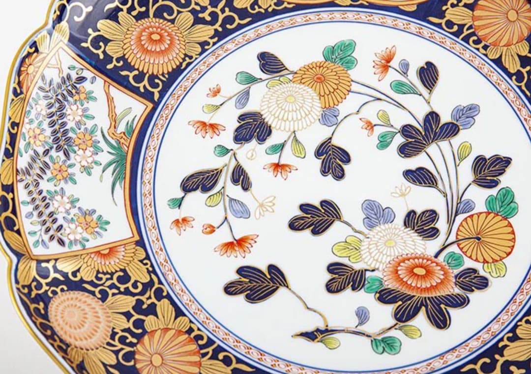 再値下げ　新品　有田焼　琳派古伊万里様式　盛皿　木箱入　直径39cm　其泉窯