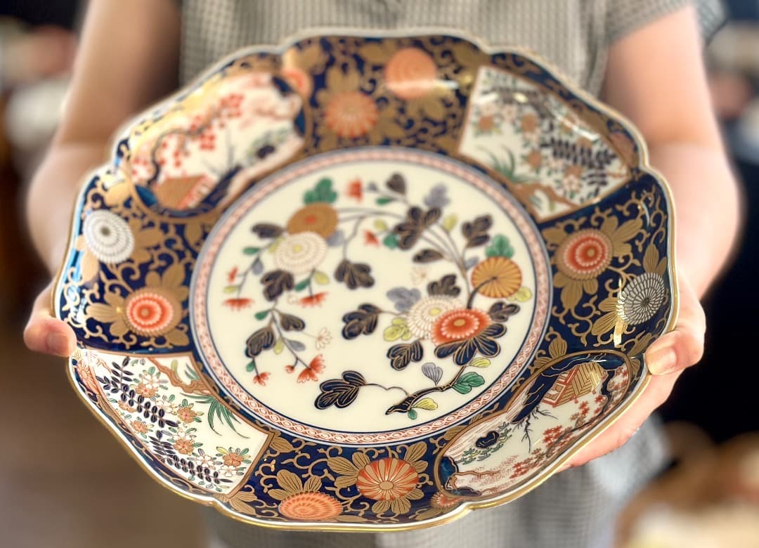 再値下げ　新品　有田焼　琳派古伊万里様式　盛皿　木箱入　直径39cm　其泉窯