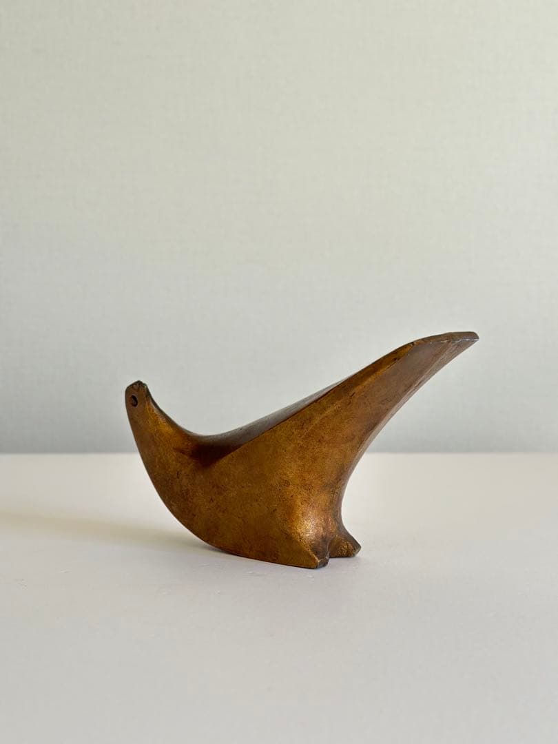 三枝惣太郎 新生鳩 ブロンズ彫刻 アート 美術 古道具 モダンデザイン