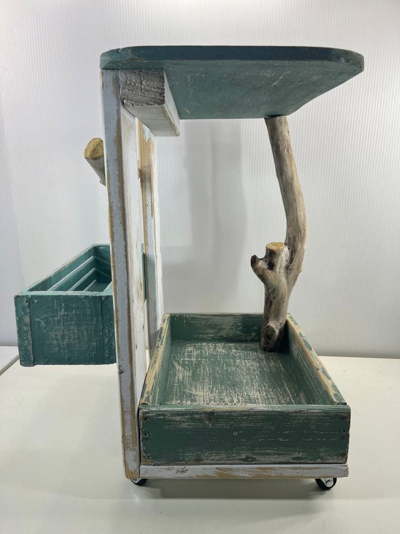 ③サイドテーブルワゴン 流木インテリア リメイク家具 DIY ハンドメイド