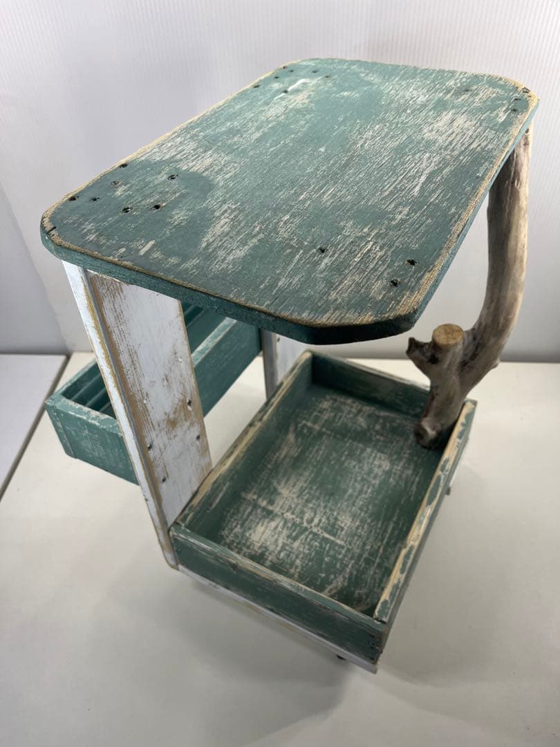 ③サイドテーブルワゴン 流木インテリア リメイク家具 DIY ハンドメイド