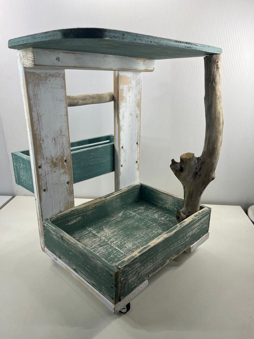 ③サイドテーブルワゴン 流木インテリア リメイク家具 DIY ハンドメイド