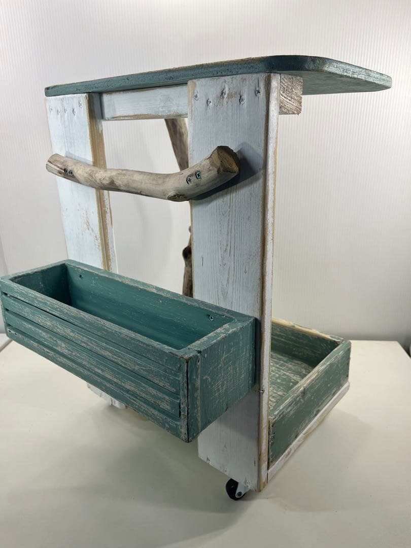 ③サイドテーブルワゴン 流木インテリア リメイク家具 DIY ハンドメイド