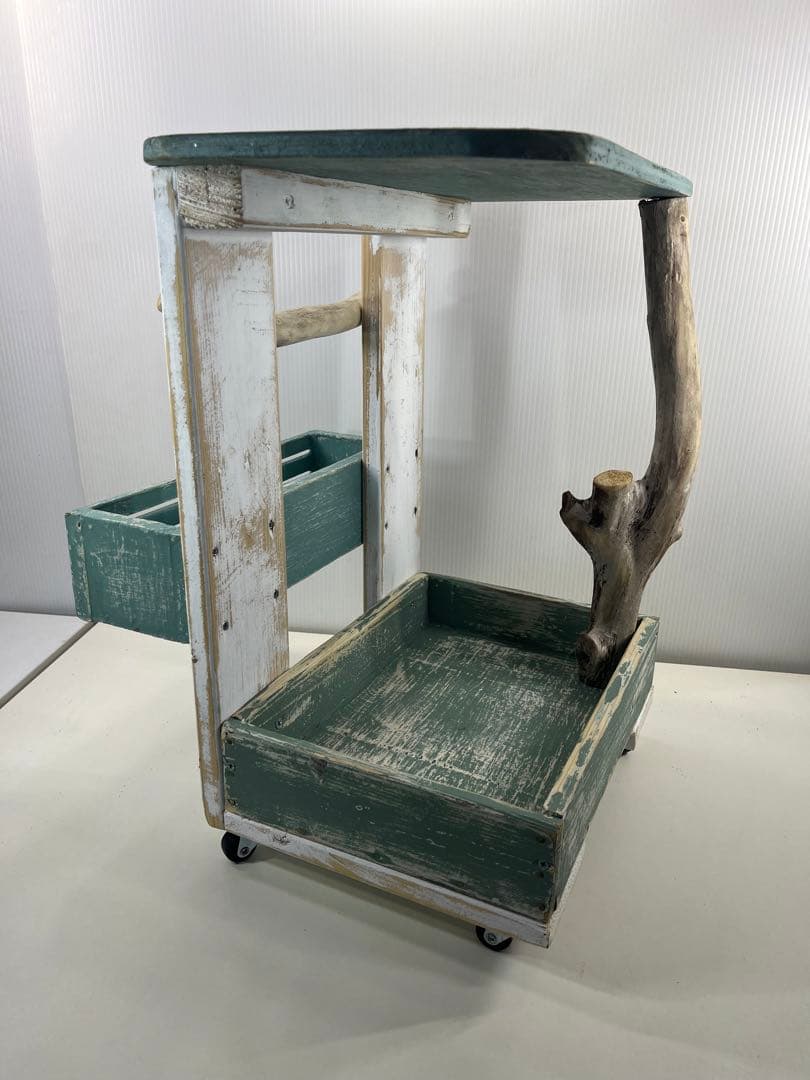 ③サイドテーブルワゴン 流木インテリア リメイク家具 DIY ハンドメイド