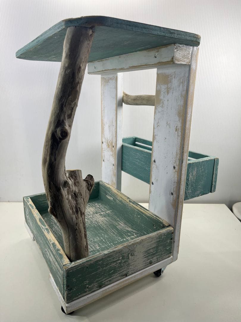 ③サイドテーブルワゴン 流木インテリア リメイク家具 DIY ハンドメイド