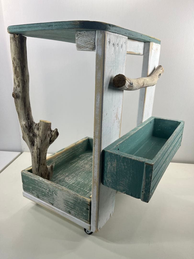 ③サイドテーブルワゴン 流木インテリア リメイク家具 DIY ハンドメイド