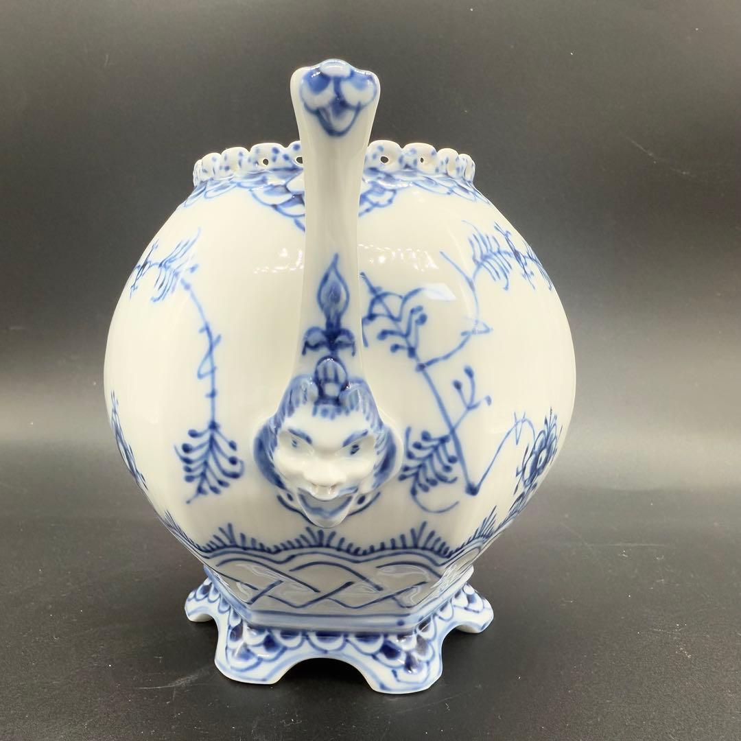 ロイヤルコペンハーゲン ブルーフルーテッド フルレース 顔付 ティーポット