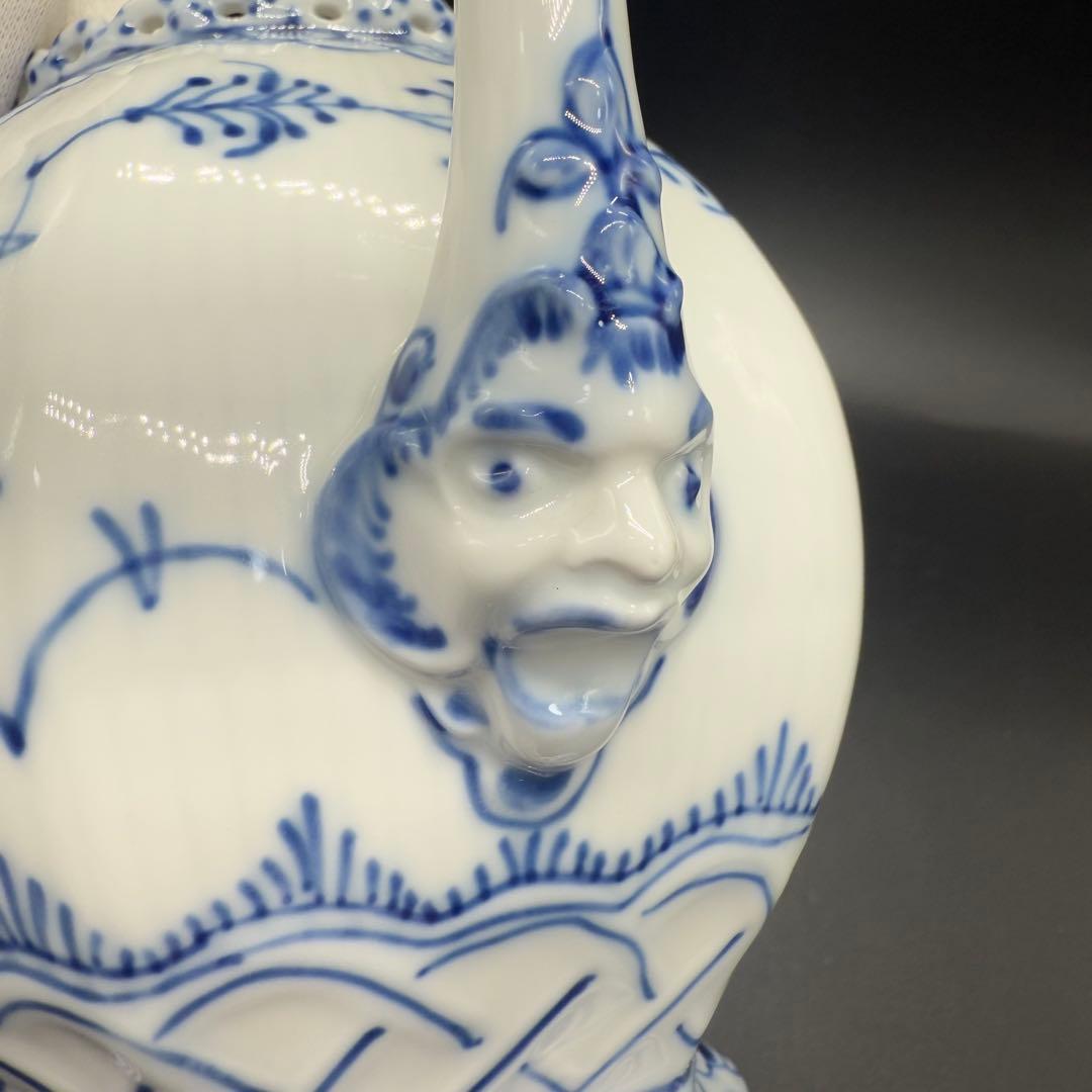 ロイヤルコペンハーゲン ブルーフルーテッド フルレース 顔付 ティーポット