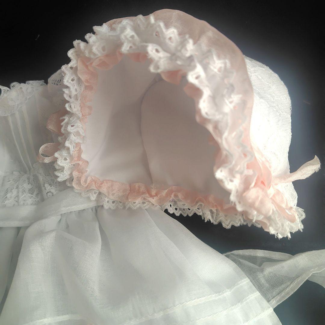 真っ白なアンティークドールドレスとボネのセット - メルカリ
