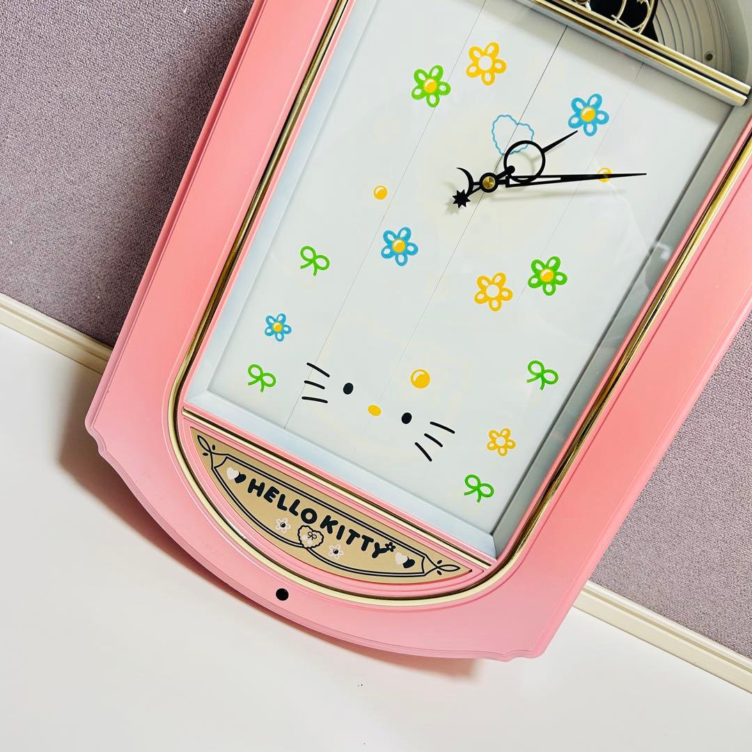 【激レア廃盤品】【美品】ハローキティ からくり時計 735-671 当時品