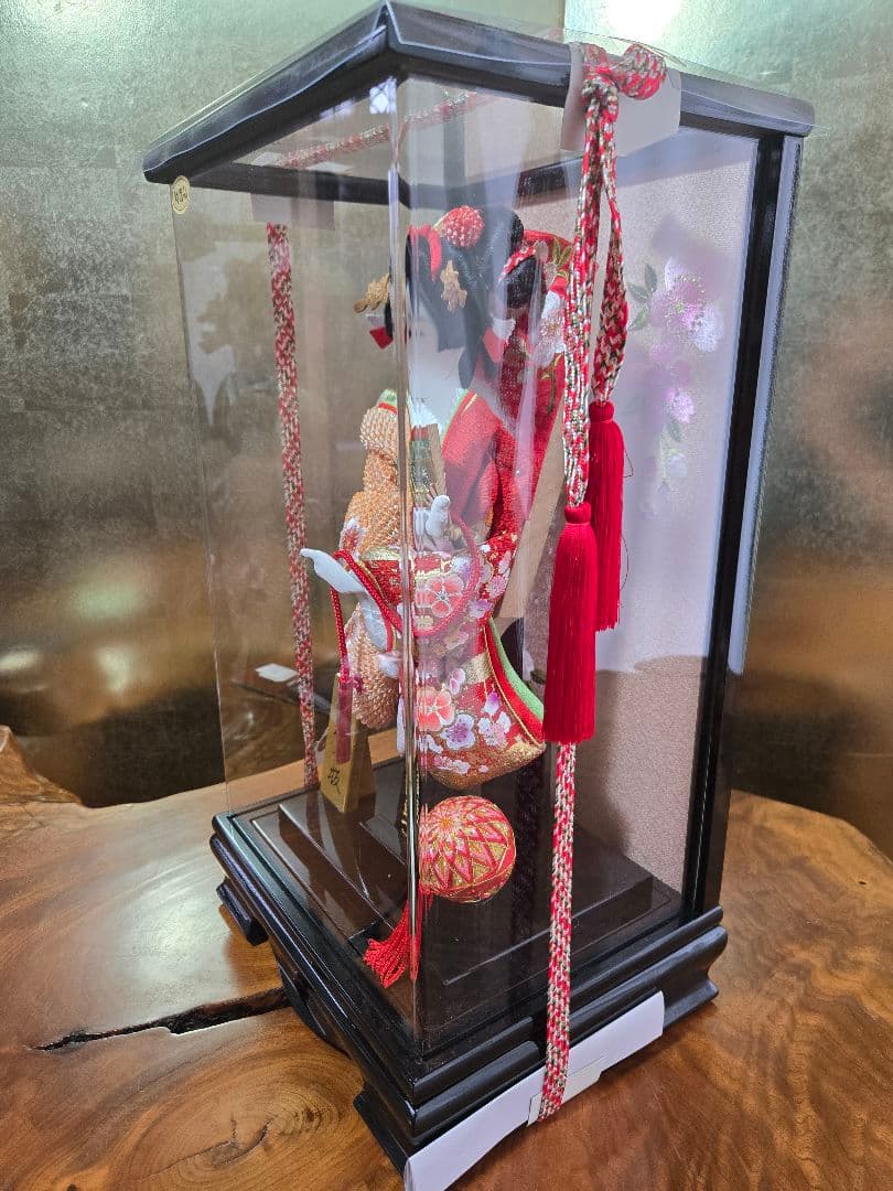 【一点限り】正月飾り　羽子板　ケース飾り　　H43