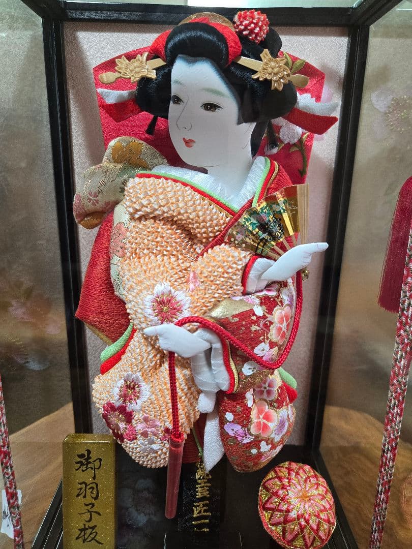 【一点限り】正月飾り　羽子板　ケース飾り　　H43