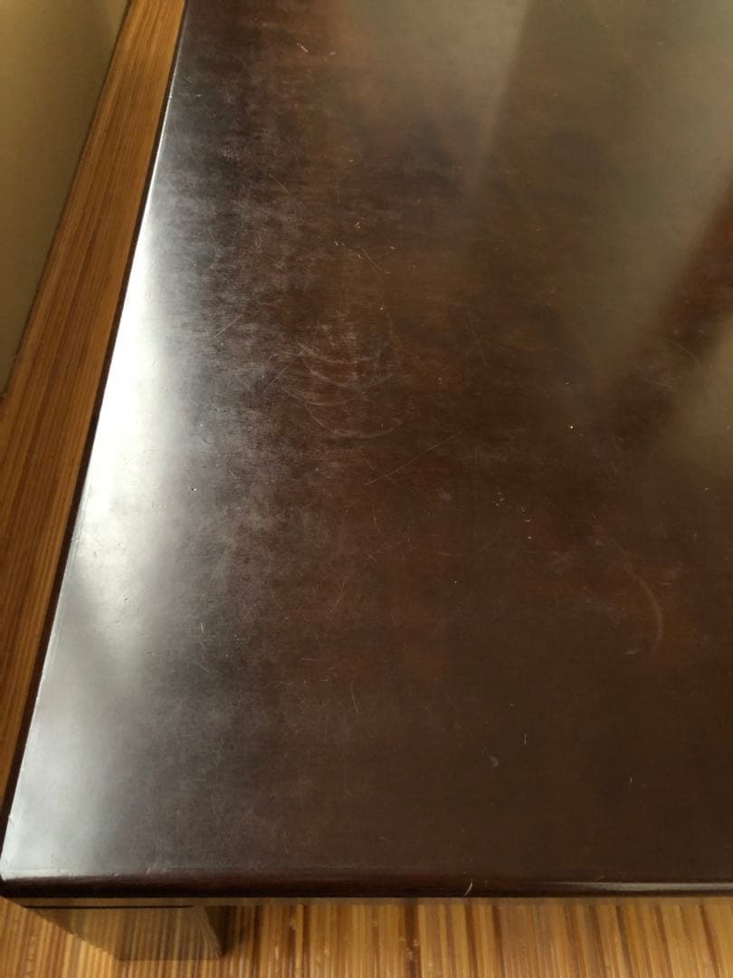 和モダン　テーブル　座卓　1.2M 正方形　濃茶