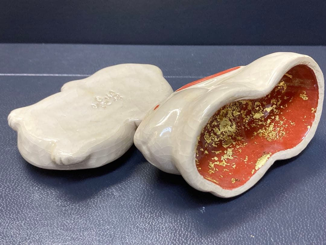 香合　うさぎ　焼き物