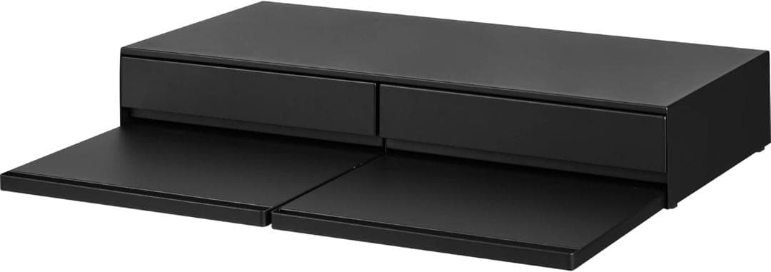 【ゆー】tower キッチン家電下引き出し＆スライドテーブル W80 黒