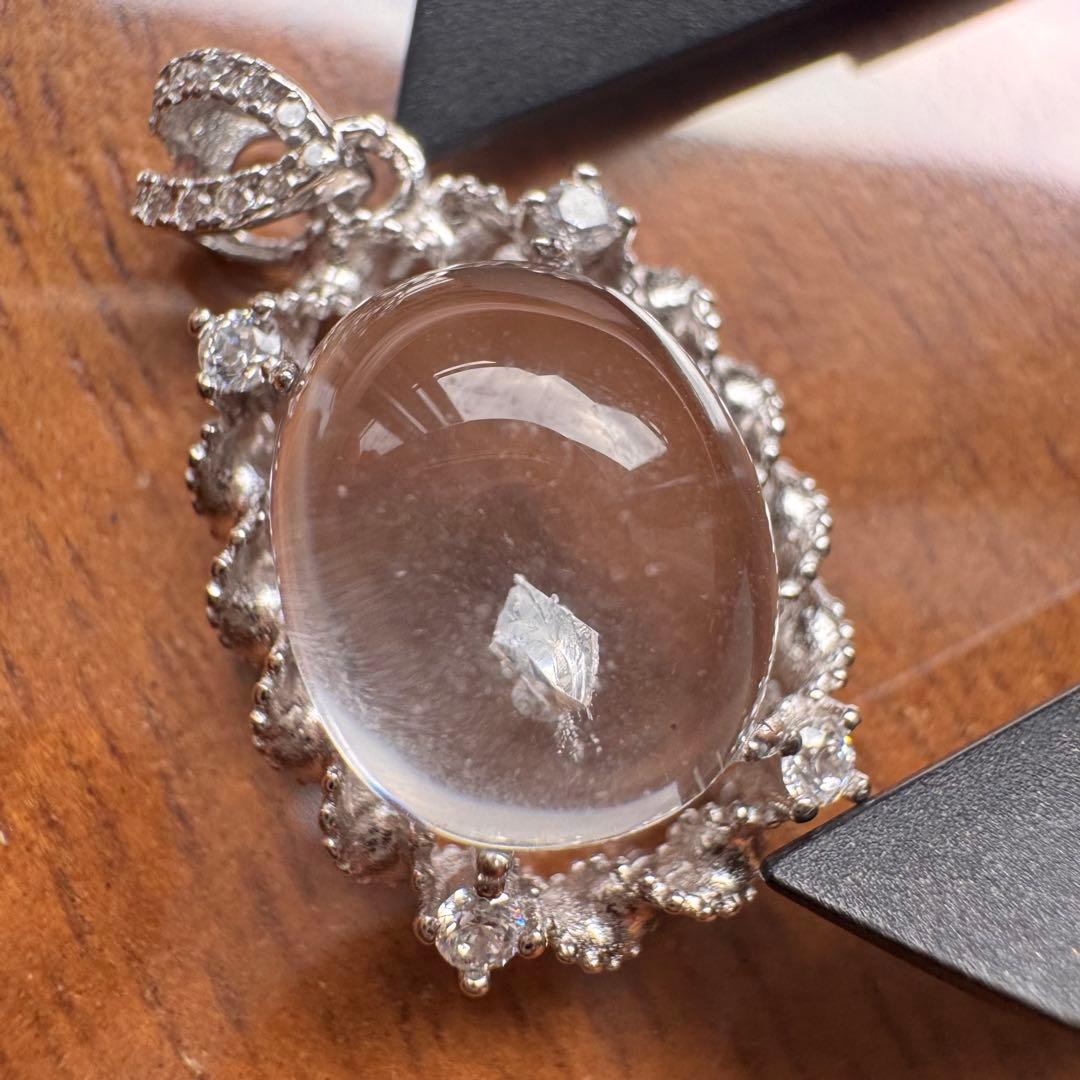 天然石　silver925 クォーツインクォーツ　貫入水晶　ペンダントトップ