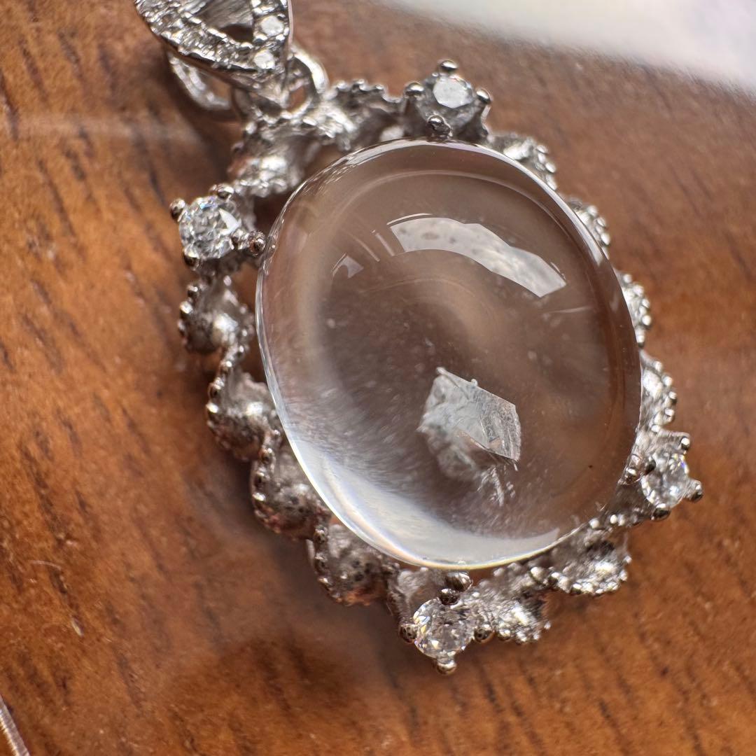 天然石　silver925 クォーツインクォーツ　貫入水晶　ペンダントトップ