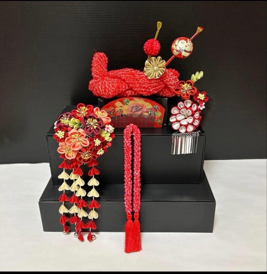 七五三髪飾り７歳　日本髪