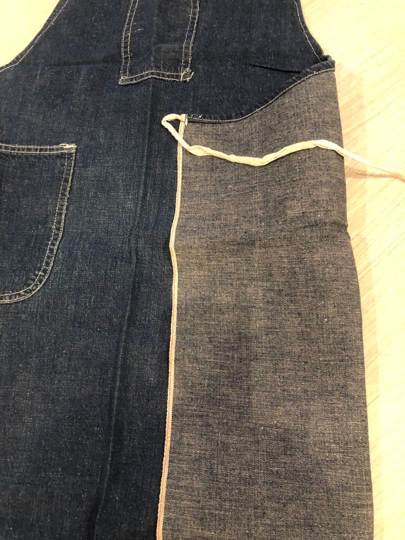 ヴィンテージデニムエプロン 濃紺 2ポケット