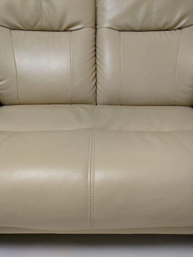 【超美品】ハイバックソファ 合成皮革 2人掛けソファ　傷・汚れに強い合成皮革