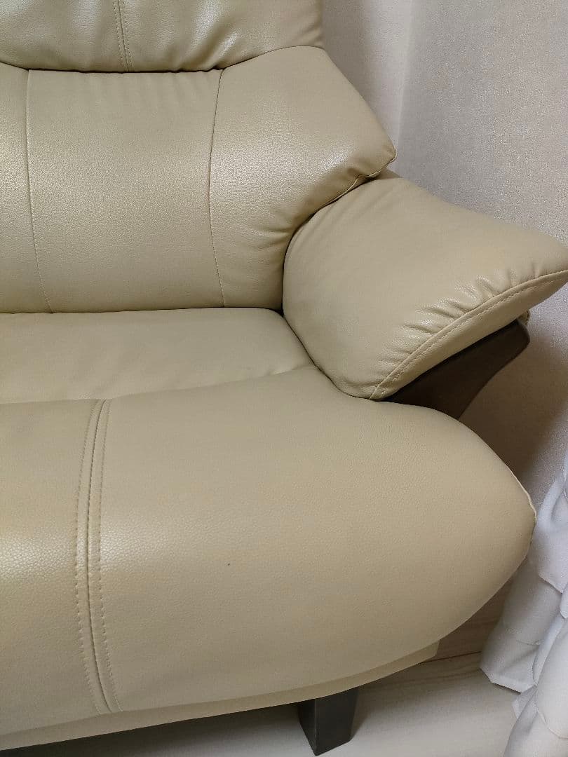 【超美品】ハイバックソファ 合成皮革 2人掛けソファ　傷・汚れに強い合成皮革