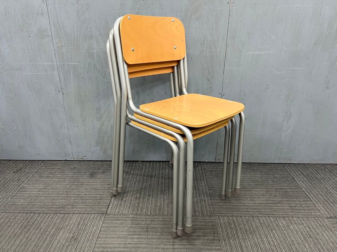 1734◆格安配送地域あり◆チトセ製◆学童机・椅子3組(旧JIS1号)学校学習塾