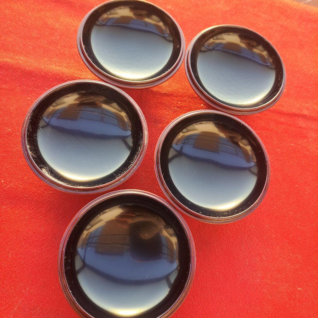 【輪島塗　五島屋謹製　小吸物椀×5客】布着本堅地　沈黒　西村国峰作　 共箱なし