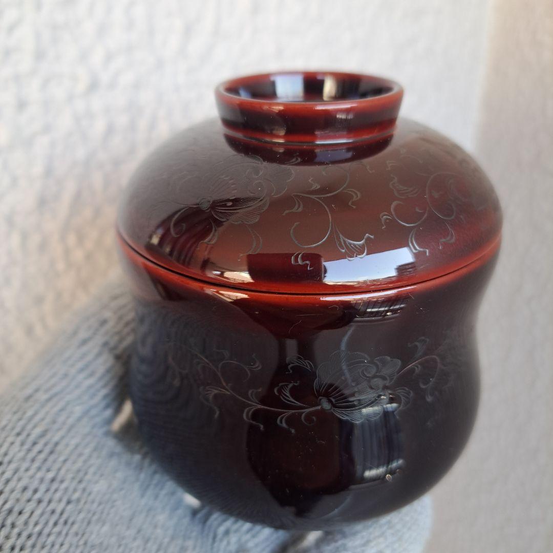 【輪島塗　五島屋謹製　小吸物椀×5客】布着本堅地　沈黒　西村国峰作　 共箱なし