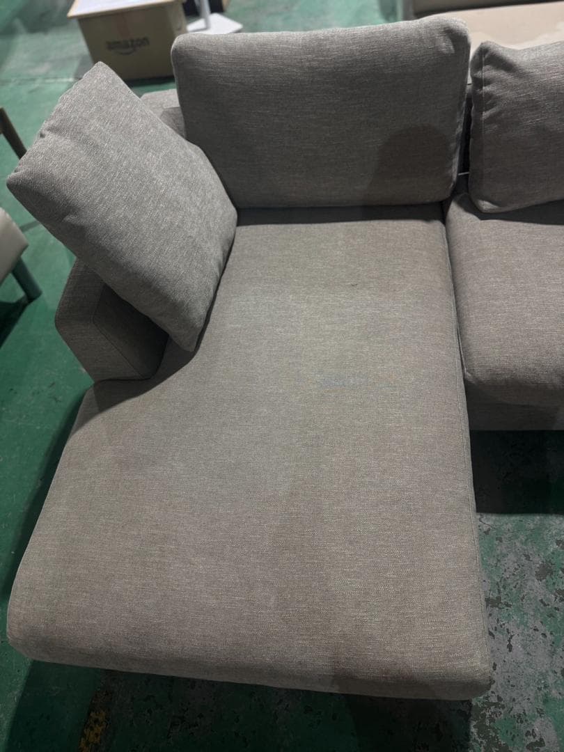 L字型グレーソファ　ファブリック 186