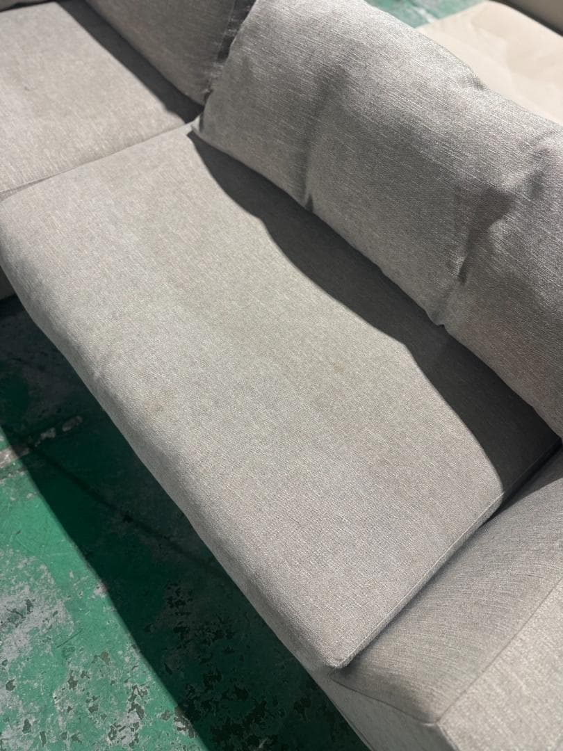 L字型グレーソファ　ファブリック 186