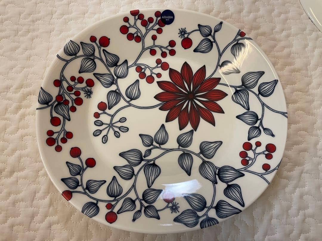 〈新品〉ARABIA Runo フロストベリー　オーバルプレート　２枚セット