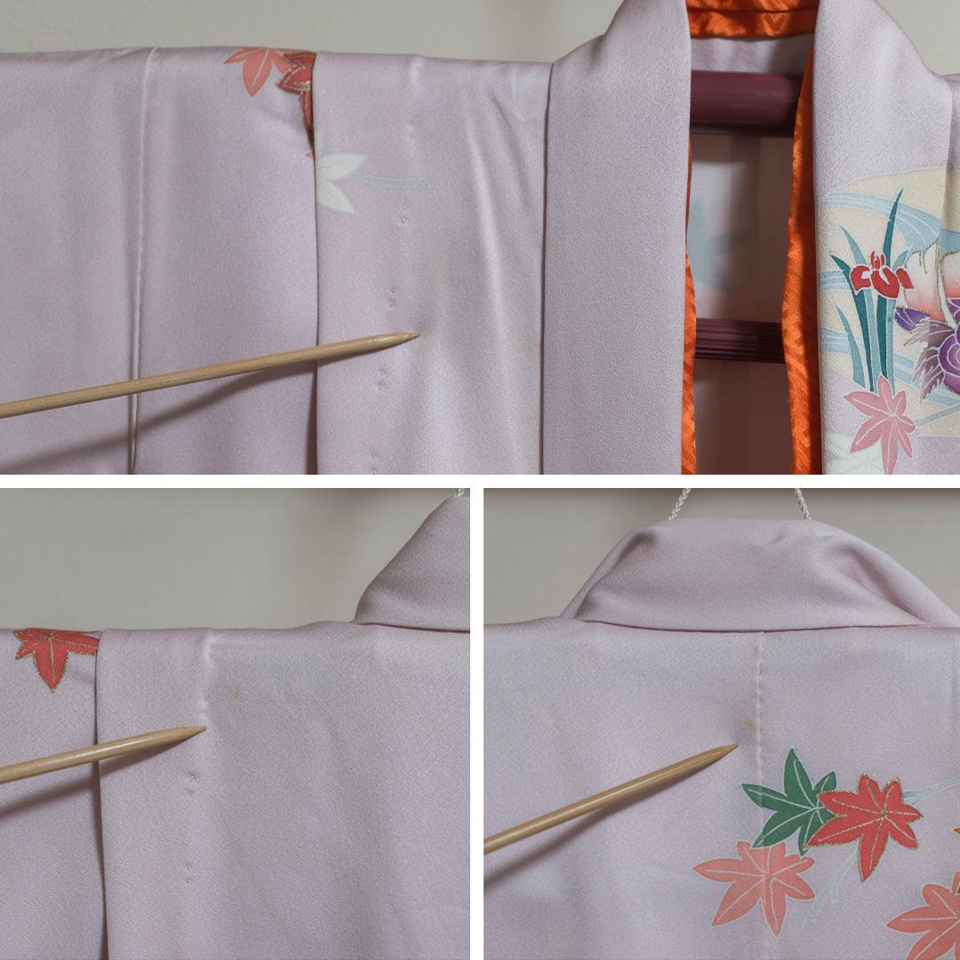 おもち【七五三7歳】正絹・晴着・薄紫グラデ×金駒刺繍 ・鴛鴦流水文様