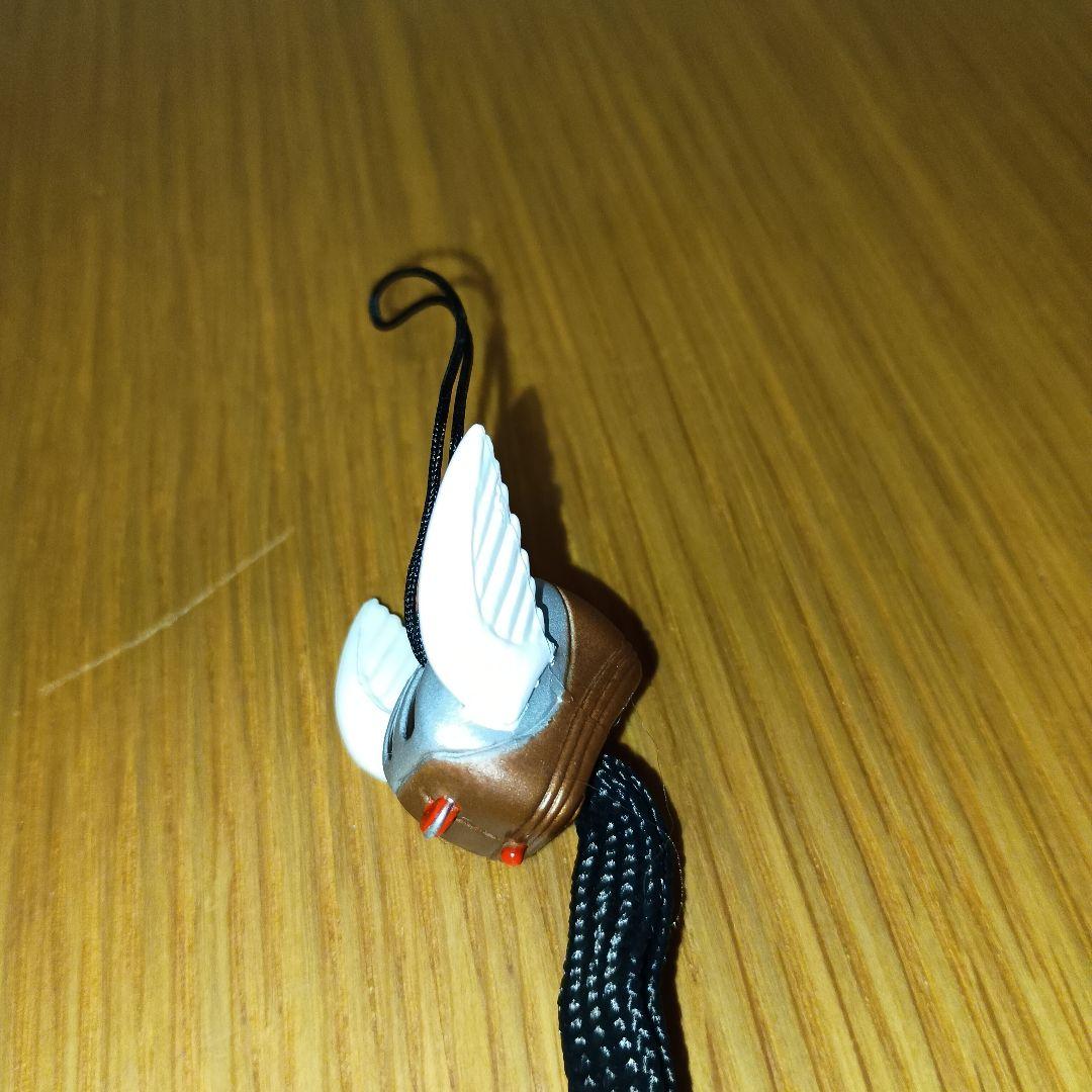 フライングトースターのストラップ 黒と白と茶