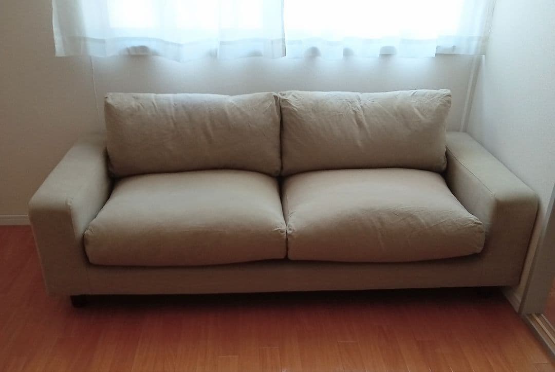 【無印良品】　ソファ　２．５シーター　ダウンフェザーポケットコイルクッション