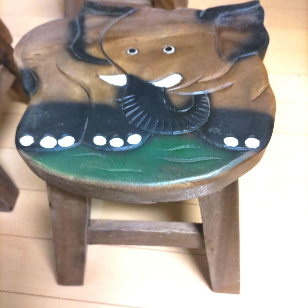 【激レア・激安】WYBW スツール と テーブル の セット 手彫り 像