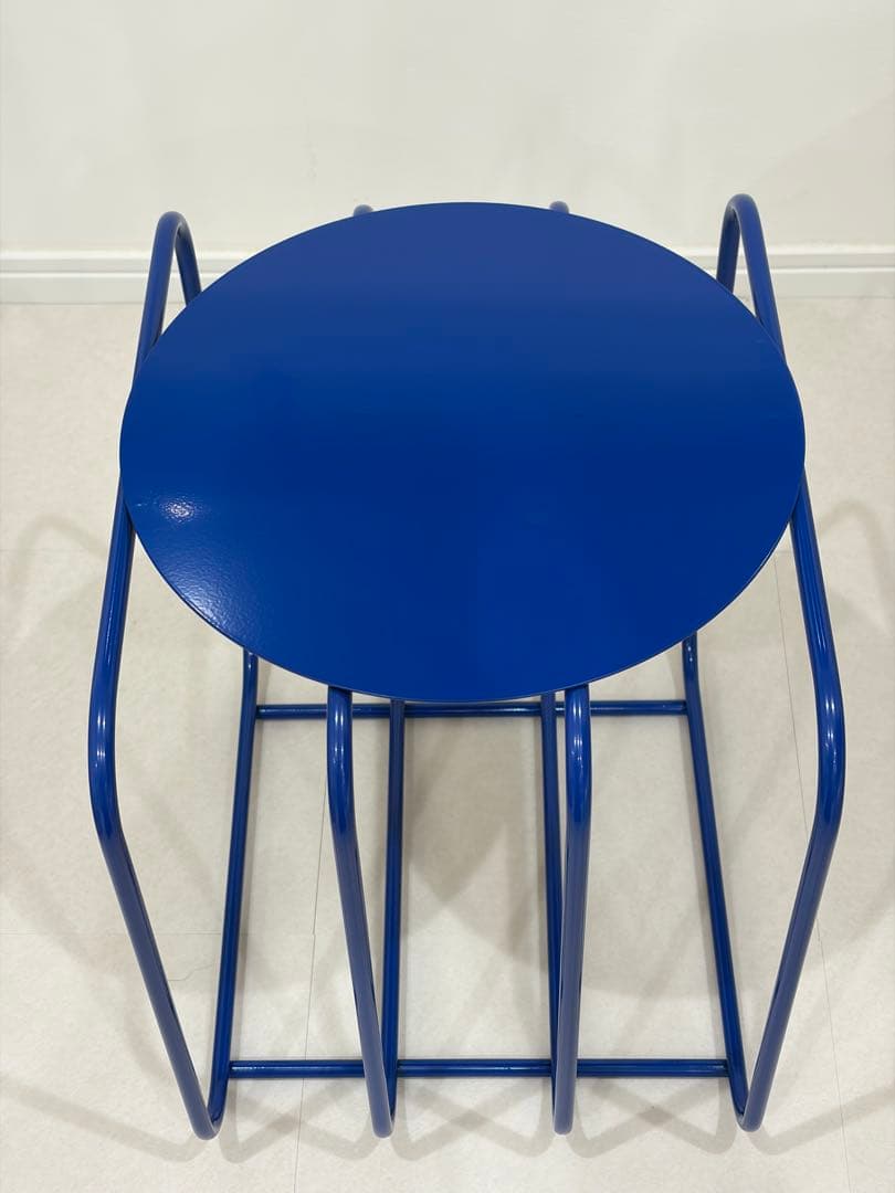 サイドテーブル ミッドセンチュリー モダン スツール ブルー - メルカリ