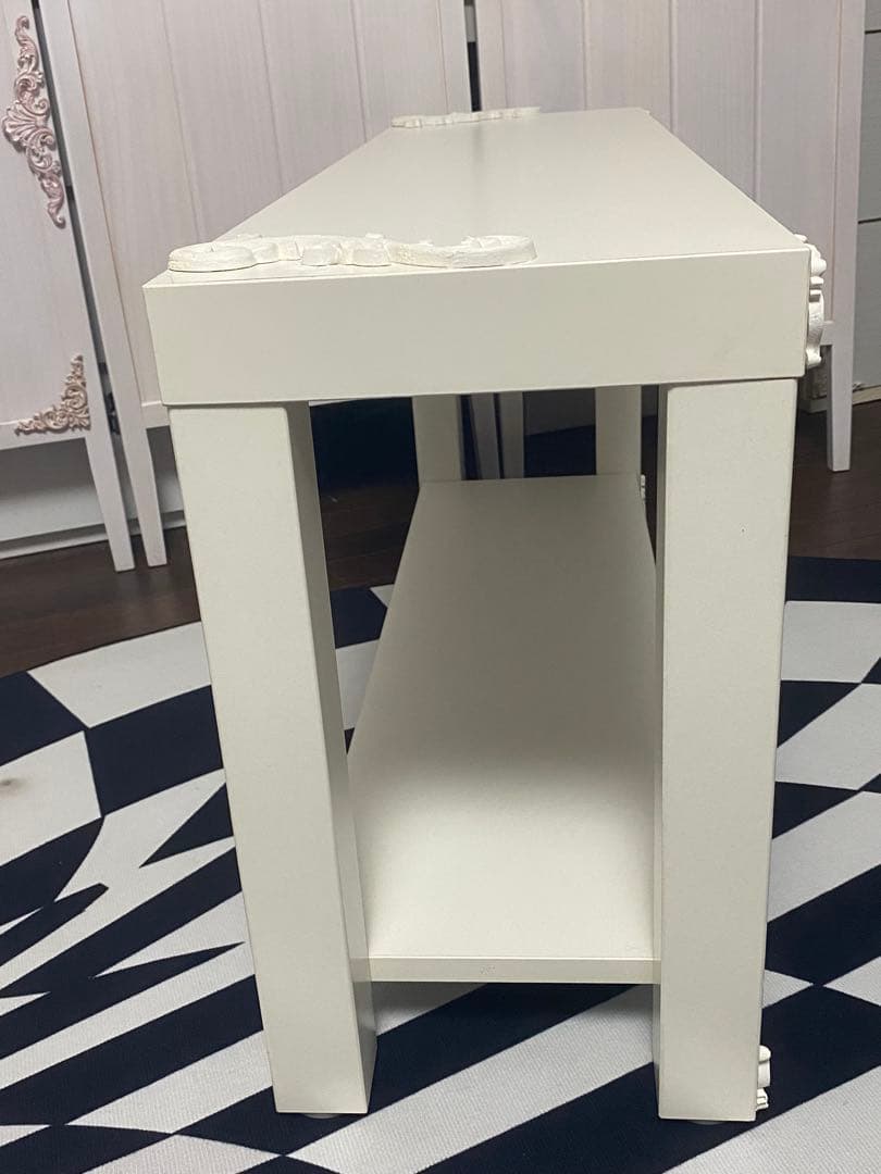 ロココ フレンチ♦️ホワイト２段シェルフ♦️ボード ベンチ シューズラック♦️送料込